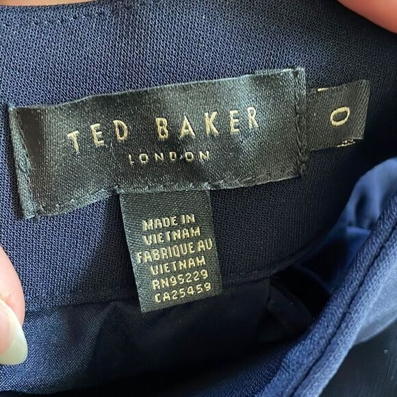 Ted Baker Torriya Ruffle Tunic Mini Dress Navy - Picture 6 of 7